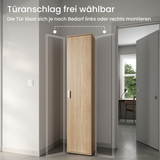 Schmaler Mehrzweckschrank 40 cm breit mit 1 Tür & 4 Einlegeböden | Universalschrank Haushaltsschrank für Haushalt, Flur, Büro oder Schlafzimmer | 40x35x184 cm (BxTxH)