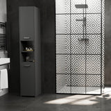 Badezimmerschrank, Badschrank, Badregal | 2 Türen, 1 Einlegeboden | Funktional & langlebig | 40x30x170 cm (BxTxH)