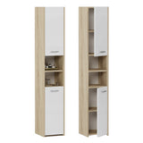 Badezimmerschrank, Badschrank, Badregal | 2 Türen, 1 Einlegeboden | Funktional & langlebig | 40x30x170 cm (BxTxH)