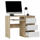 Computertisch, Schreibtisch klein, Schreibtisch mit Schubladen | 96x50x76 cm (BxTxH) | Linken und Rechten Seite Schubladen