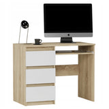 Computertisch, Schreibtisch klein, Schreibtisch mit Schubladen | 96x50x76 cm (BxTxH) | Linken und Rechten Seite Schubladen