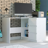 Eckschreibtisch mit Stauraum, Ecktisch, Schreibtisch L-Form | 112x87x76 cm (BxTxH) | Linken und Rechten Seite Schubladen