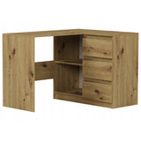 Eckschreibtisch mit Stauraum, Ecktisch, Schreibtisch L-Form | 112x87x76 cm (BxTxH) | Linken und Rechten Seite Schubladen
