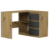 Eckschreibtisch mit Stauraum, Ecktisch, Schreibtisch L-Form | 112x87x76 cm (BxTxH) | Linken und Rechten Seite Schubladen