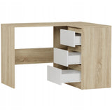 Eckschreibtisch mit Stauraum, Ecktisch, Schreibtisch L-Form | 112x87x76 cm (BxTxH) | Linken und Rechten Seite Schubladen