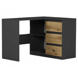 Eckschreibtisch mit Stauraum, Ecktisch, Schreibtisch L-Form | 112x87x76 cm (BxTxH) | Linken und Rechten Seite Schubladen