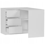 Eckschreibtisch mit Stauraum, Ecktisch, Schreibtisch L-Form | 112x87x76 cm (BxTxH) | Linken und Rechten Seite Schubladen