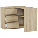 Eckschreibtisch mit Stauraum, Ecktisch, Schreibtisch L-Form | 112x87x76 cm (BxTxH) | Linken und Rechten Seite Schubladen