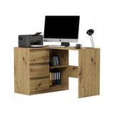 Eckschreibtisch mit Stauraum, Ecktisch, Schreibtisch L-Form | 112x87x76 cm (BxTxH) | Linken und Rechten Seite Schubladen