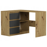 Eckschreibtisch mit Stauraum, Ecktisch, Schreibtisch L-Form | 112x87x76 cm (BxTxH) | Linken und Rechten Seite Schubladen