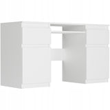 Eckschreibtisch mit Stauraum, Schreibtisch mit Schubladen, Computertisch | 2 Schubladen, 2 Türen, Tastaturablage | Stabil & modern | 135x50x76 cm (BxTxH)