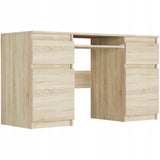 Eckschreibtisch mit Stauraum, Schreibtisch mit Schubladen, Computertisch | 2 Schubladen, 2 Türen, Tastaturablage | Stabil & modern | 135x50x76 cm (BxTxH)