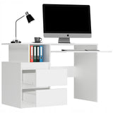Schreibtisch mit Schubladen, Computertisch, Arbeitstisch | 2 Schubladen, Tastaturablage, ergonomisch | 114x50x135 cm (BxTxH)