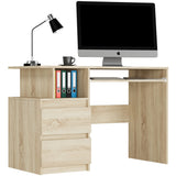 Schreibtisch mit Schubladen, Computertisch, Arbeitstisch | 2 Schubladen, Tastaturablage, ergonomisch | 114x50x135 cm (BxTxH)