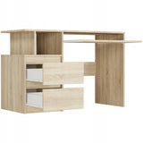Schreibtisch mit Schubladen, Computertisch, Arbeitstisch | 2 Schubladen, Tastaturablage, ergonomisch | 114x50x135 cm (BxTxH)
