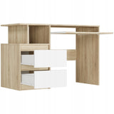 Schreibtisch mit Schubladen, Computertisch, Arbeitstisch | 2 Schubladen, Tastaturablage, ergonomisch | 114x50x135 cm (BxTxH)