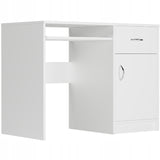 Schreibtisch klein, Computertisch, Home Office Schreibtisch | 1 Schublade, 1 Tür, Tastaturablage | 100x50x76 cm (BxTxH)