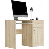 Schreibtisch klein, Computertisch, Home Office Schreibtisch | 1 Schublade, 1 Tür, Tastaturablage | 100x50x76 cm (BxTxH)