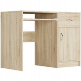 Schreibtisch klein, Computertisch, Home Office Schreibtisch | 1 Schublade, 1 Tür, Tastaturablage | 100x50x76 cm (BxTxH)