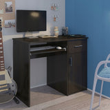 Schreibtisch klein, Computertisch, Home Office Schreibtisch | 1 Schublade, 1 Tür, Tastaturablage | 100x50x76 cm (BxTxH)