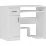 Kleiner Tisch, Schreibtisch mit Schublade, Computertisch | 1 Schublade, 1 Tür, Tastaturablage, PC-Fach | 90x50x73 cm (BxTxH)