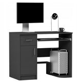 Kleiner Tisch, Schreibtisch mit Schublade, Computertisch | 1 Schublade, 1 Tür, Tastaturablage, PC-Fach | 90x50x73 cm (BxTxH)