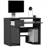 Kleiner Tisch, Schreibtisch mit Schublade, Computertisch | 1 Schublade, 1 Tür, Tastaturablage, PC-Fach | 90x50x73 cm (BxTxH)