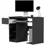 Kleiner Tisch, Schreibtisch mit Schublade, Computertisch | 1 Schublade, 1 Tür, Tastaturablage, PC-Fach | 90x50x73 cm (BxTxH)
