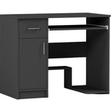 Kleiner Tisch, Schreibtisch mit Schublade, Computertisch | 1 Schublade, 1 Tür, Tastaturablage, PC-Fach | 90x50x73 cm (BxTxH)