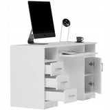 Arbeitstisch, Schreibtisch mit Schubladen, Computertisch | 3 Schubladen, 1 Tür, Tastaturablage | 120x50x73 cm (BxTxH)