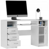 Arbeitstisch, Schreibtisch mit Schubladen, Computertisch | 3 Schubladen, 1 Tür, Tastaturablage | 120x50x73 cm (BxTxH)