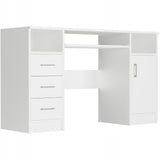 Arbeitstisch, Schreibtisch mit Schubladen, Computertisch | 3 Schubladen, 1 Tür, Tastaturablage | 120x50x73 cm (BxTxH)