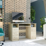 Arbeitstisch, Schreibtisch mit Schubladen, Computertisch | 3 Schubladen, 1 Tür, Tastaturablage | 120x50x73 cm (BxTxH)