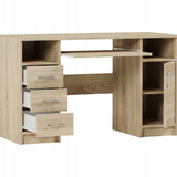 Arbeitstisch, Schreibtisch mit Schubladen, Computertisch | 3 Schubladen, 1 Tür, Tastaturablage | 120x50x73 cm (BxTxH)