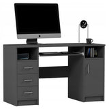 Arbeitstisch, Schreibtisch mit Schubladen, Computertisch | 3 Schubladen, 1 Tür, Tastaturablage | 120x50x73 cm (BxTxH)