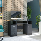 Arbeitstisch, Schreibtisch mit Schubladen, Computertisch | 3 Schubladen, 1 Tür, Tastaturablage | 120x50x73 cm (BxTxH)