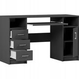 Arbeitstisch, Schreibtisch mit Schubladen, Computertisch | 3 Schubladen, 1 Tür, Tastaturablage | 120x50x73 cm (BxTxH)