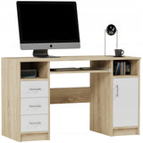 Arbeitstisch, Schreibtisch mit Schubladen, Computertisch | 3 Schubladen, 1 Tür, Tastaturablage | 120x50x73 cm (BxTxH)