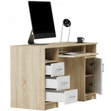 Arbeitstisch, Schreibtisch mit Schubladen, Computertisch | 3 Schubladen, 1 Tür, Tastaturablage | 120x50x73 cm (BxTxH)