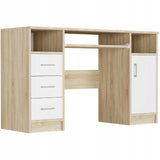 Arbeitstisch, Schreibtisch mit Schubladen, Computertisch | 3 Schubladen, 1 Tür, Tastaturablage | 120x50x73 cm (BxTxH)