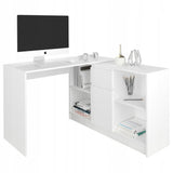 Eckschreibtisch mit Stauraum, Ecktisch, Schreibtisch L-Form | 2 Einlegeböden, 1 Tür, 1 Schublade | 120x120x79 cm (BxTxH)