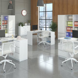 Eckschreibtisch mit Stauraum, Ecktisch, Schreibtisch L-Form | 2 Einlegeböden, 1 Tür, 1 Schublade | 120x120x79 cm (BxTxH)