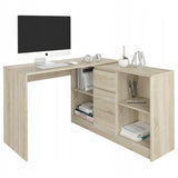 Eckschreibtisch mit Stauraum, Ecktisch, Schreibtisch L-Form | 2 Einlegeböden, 1 Tür, 1 Schublade | 120x120x79 cm (BxTxH)