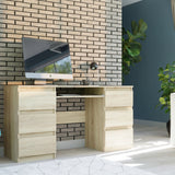 Ecktisch, Computertisch, Schreibtisch mit Schubladen | 6 Schubladen, Tastaturablage | 140x50x76 cm (BxTxH)