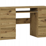Ecktisch, Computertisch, Schreibtisch mit Schubladen | 6 Schubladen, Tastaturablage | 140x50x76 cm (BxTxH)