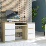 Ecktisch, Computertisch, Schreibtisch mit Schubladen | 6 Schubladen, Tastaturablage | 140x50x76 cm (BxTxH)
