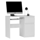 Kleiner Tisch, Computertisch, Eckschreibtisch | 1 Schublade, 1 Tür, Tastaturablage | 96x50x76 cm (BxTxH)