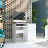 Kleiner Tisch, Computertisch, Eckschreibtisch | 1 Schublade, 1 Tür, Tastaturablage | 96x50x76 cm (BxTxH)