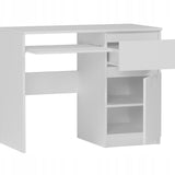 Kleiner Tisch, Computertisch, Eckschreibtisch | 1 Schublade, 1 Tür, Tastaturablage | 96x50x76 cm (BxTxH)