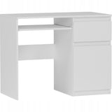 Kleiner Tisch, Computertisch, Eckschreibtisch | 1 Schublade, 1 Tür, Tastaturablage | 96x50x76 cm (BxTxH)